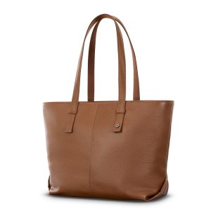 Mobile Solution 2 Leather Tote Cognac